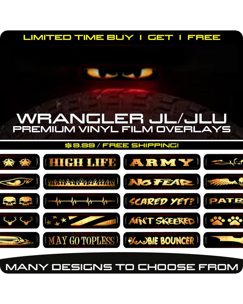 3rd Brake Light Overlays for All Jeep Wrangler JL / JLU Models!
