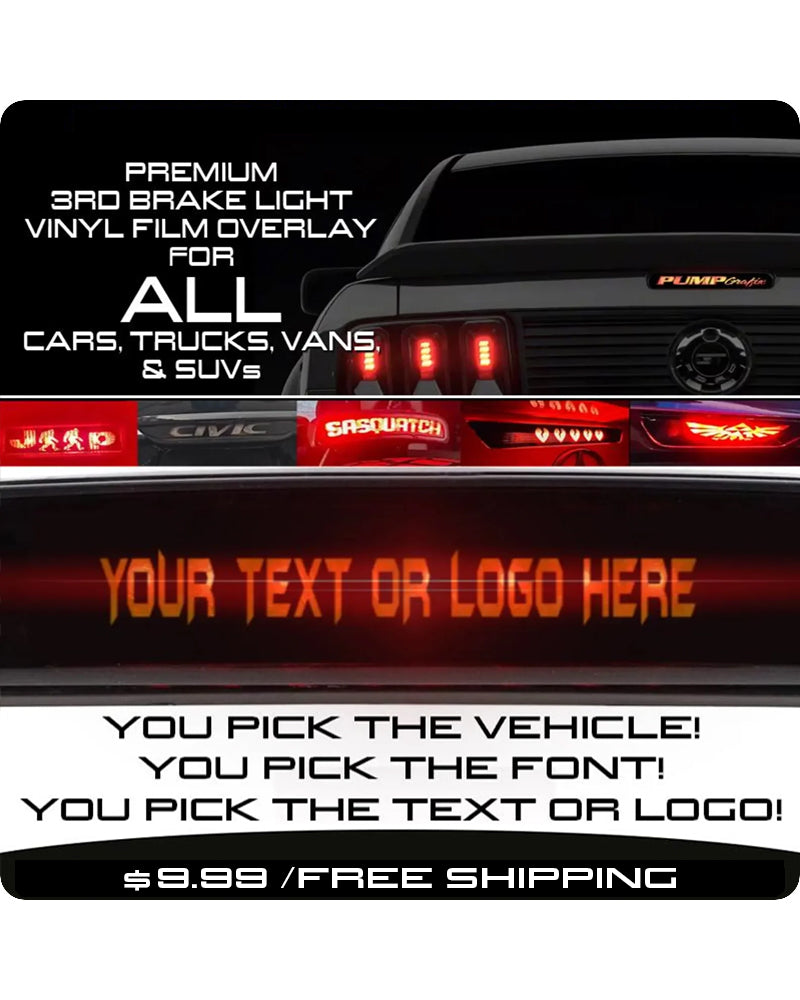 3rd Brake Light Vinyl Film Overlay   Custom-Cut for ANY Vehicle!