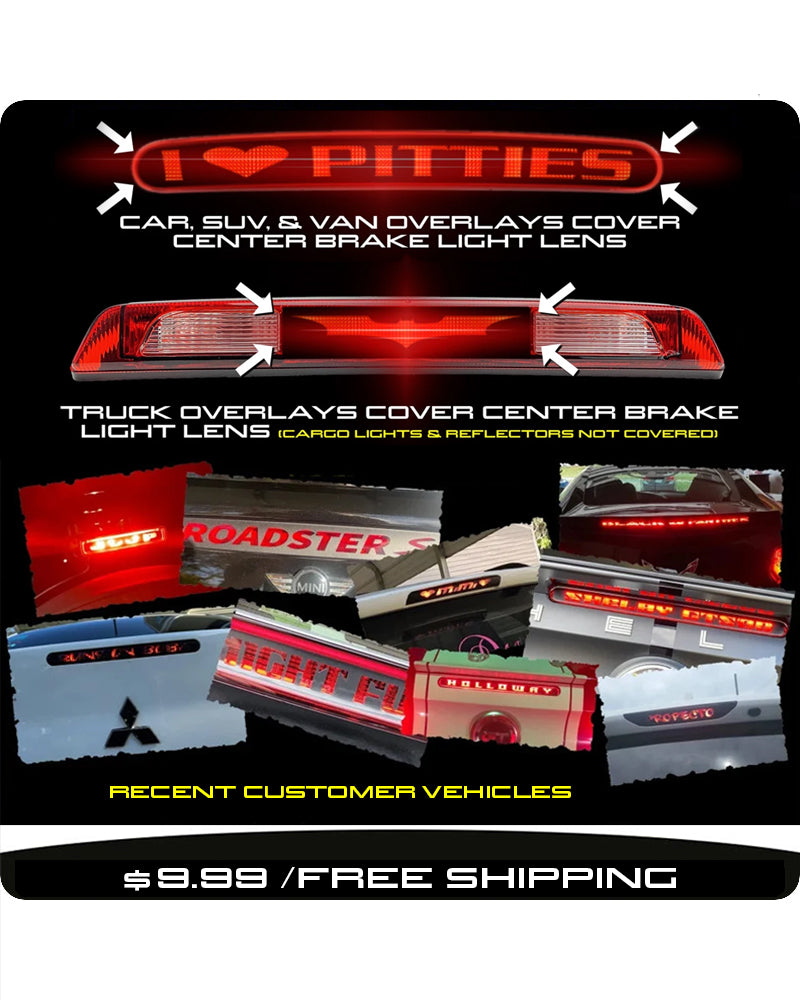 3rd Brake Light Vinyl Film Overlay   Custom-Cut for ANY Vehicle!